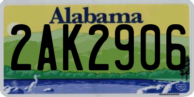 AL license plate 2AK2906