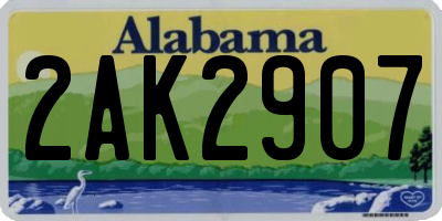 AL license plate 2AK2907
