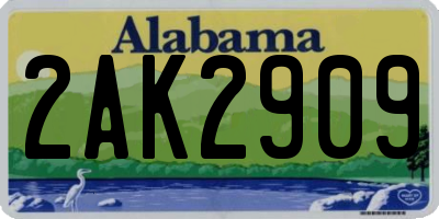 AL license plate 2AK2909