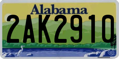 AL license plate 2AK2910