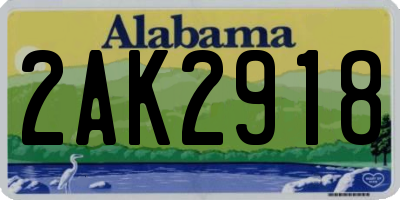 AL license plate 2AK2918