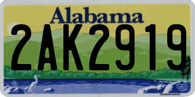 AL license plate 2AK2919