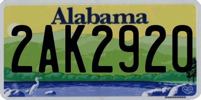 AL license plate 2AK2920
