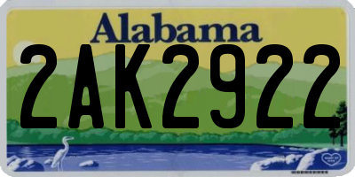 AL license plate 2AK2922