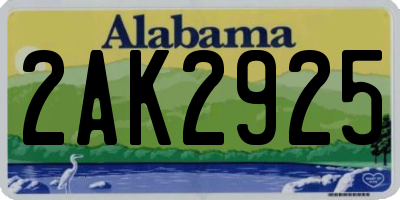 AL license plate 2AK2925