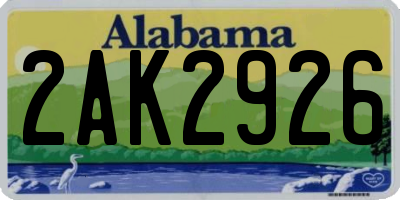 AL license plate 2AK2926