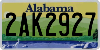 AL license plate 2AK2927