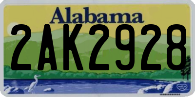AL license plate 2AK2928