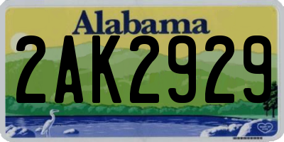 AL license plate 2AK2929