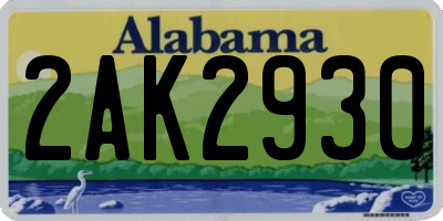 AL license plate 2AK2930