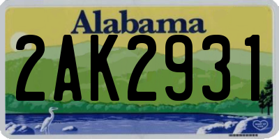 AL license plate 2AK2931