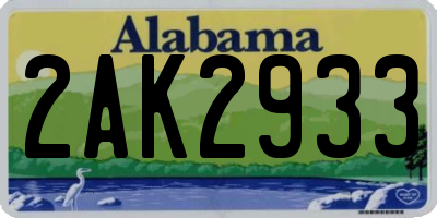 AL license plate 2AK2933