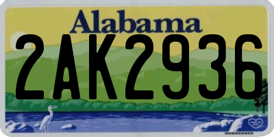 AL license plate 2AK2936