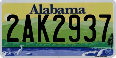 AL license plate 2AK2937