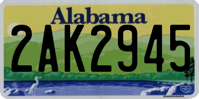 AL license plate 2AK2945