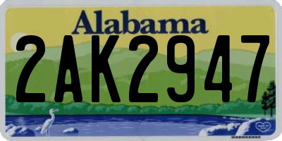 AL license plate 2AK2947