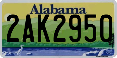 AL license plate 2AK2950