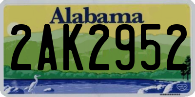 AL license plate 2AK2952