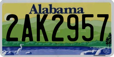 AL license plate 2AK2957