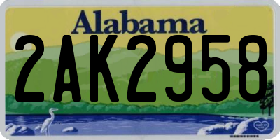 AL license plate 2AK2958