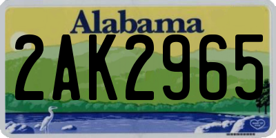 AL license plate 2AK2965