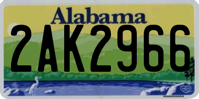 AL license plate 2AK2966