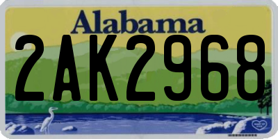 AL license plate 2AK2968