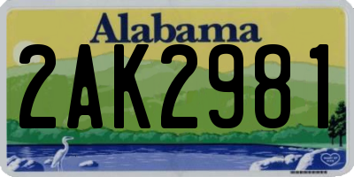 AL license plate 2AK2981