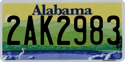AL license plate 2AK2983
