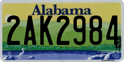 AL license plate 2AK2984