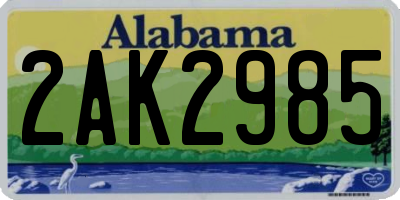AL license plate 2AK2985
