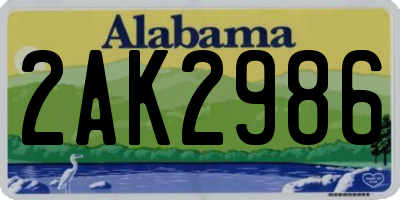 AL license plate 2AK2986