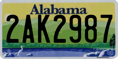 AL license plate 2AK2987