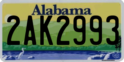 AL license plate 2AK2993