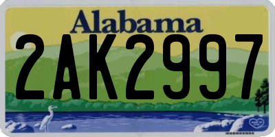 AL license plate 2AK2997
