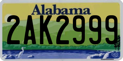 AL license plate 2AK2999