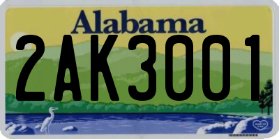AL license plate 2AK3001