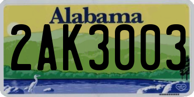 AL license plate 2AK3003