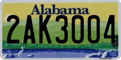 AL license plate 2AK3004