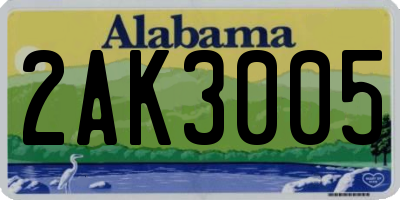 AL license plate 2AK3005
