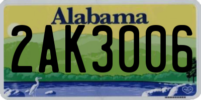 AL license plate 2AK3006