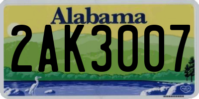 AL license plate 2AK3007