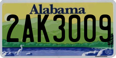 AL license plate 2AK3009