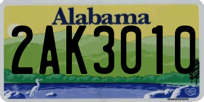 AL license plate 2AK3010