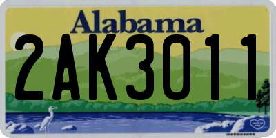 AL license plate 2AK3011