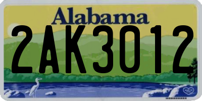 AL license plate 2AK3012