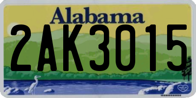AL license plate 2AK3015