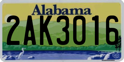 AL license plate 2AK3016