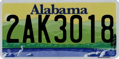 AL license plate 2AK3018