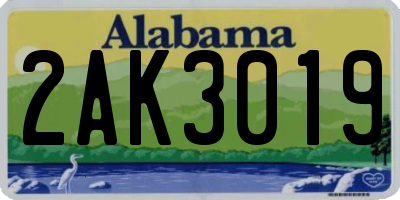 AL license plate 2AK3019